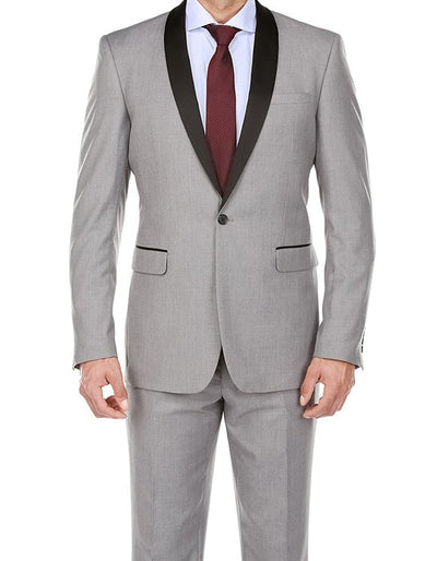 Gray 2 Piece Tuxedo Shawl Lapel Slim Fit 1 SO6202-2-SHAWLCOLLAR  - from alligatorwarehouse.com