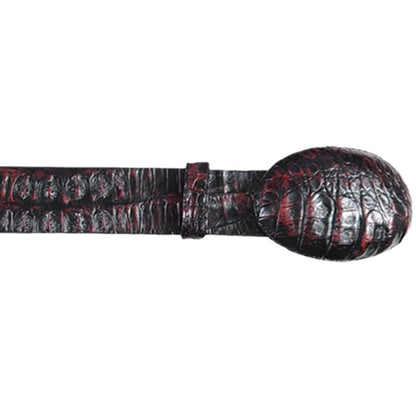 Men’s Navy Blue Caiman Crocodile Western Belt – Exotic Cowboy Belt with Matching Buckle Detail