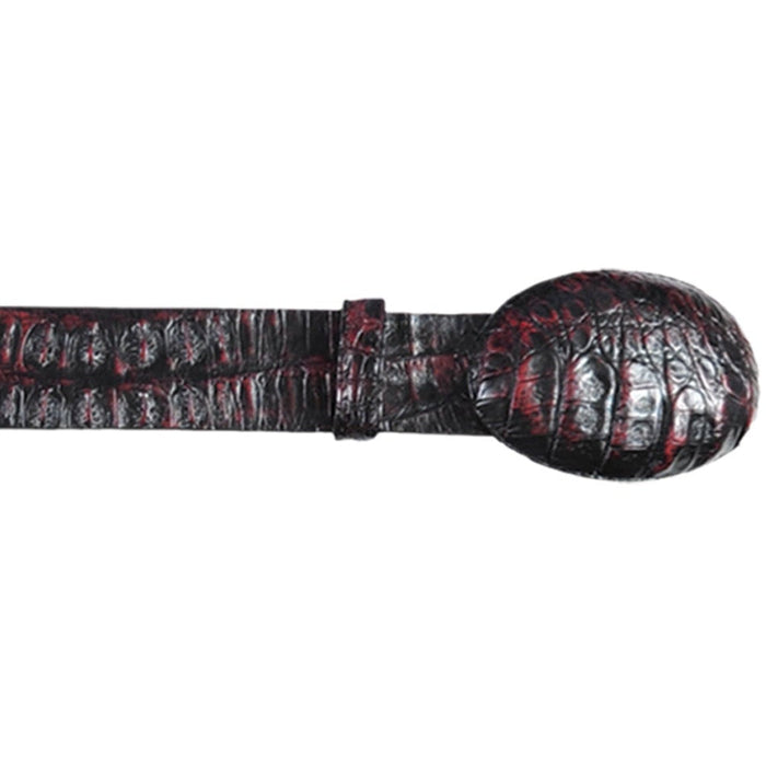 Men’s Navy Blue Caiman Crocodile Western Belt – Exotic Cowboy Belt with Matching Buckle Detail