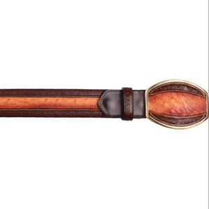 Cinto Corte Laser de Avestruz Original Colores Difuminados