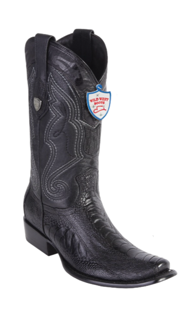 Wild West Botas de Pata de Avestruz Horma Dubai Toe Black 1   - from alligatorwarehouse.com