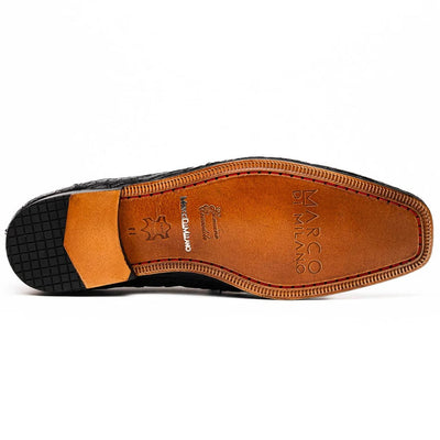 Marco Di Milano Leonardo Men's Shoes Black Genuine Caiman Crocodile Dress Derby Oxfords 5 LEONARDO_FLANK YACAREI_BLACK_8  - from alligatorwarehouse.com