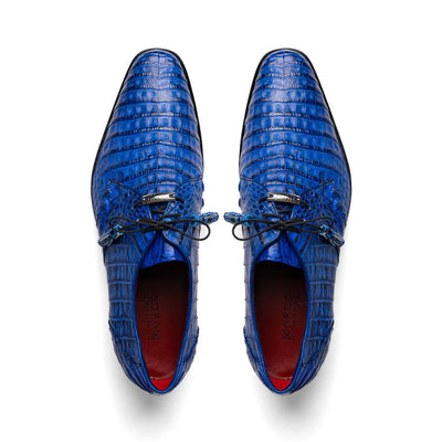 Marco Di Milano Lacio Men's Shoes Electric Blue Genuine Caiman Crocodile Dress Derby Oxfords 3 LACIO_CAIMAN FUSCUS_ELECTRIC BLUE_8.5  - from alligatorwarehouse.com