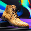 Marco Di Milano Leoni Men's Shoes Oil Orix Genuine Caiman Crocodile Rugged Boots 5 LEONI_CAIMAN FUSCUS_OIL ORIX_8.5  - from alligatorwarehouse.com