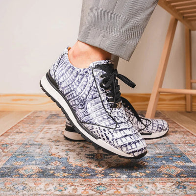 Marco Di Milano Alonzo Men's Shoes Genuine Caiman Crocodile Casual Sneakers 10 ALONZO_CAIMAN FUSCUS_BLACK_8  - from alligatorwarehouse.com