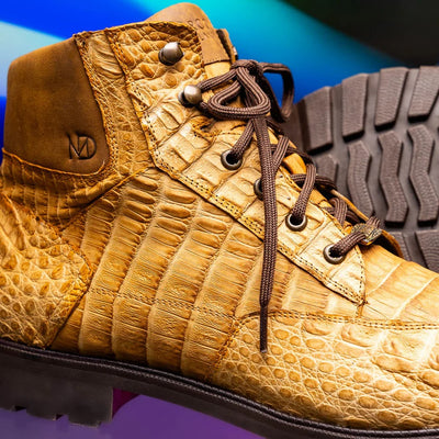 Marco Di Milano Leoni Men's Shoes Oil Orix Genuine Caiman Crocodile Rugged Boots 8 LEONI_CAIMAN FUSCUS_OIL ORIX_8.5  - from alligatorwarehouse.com