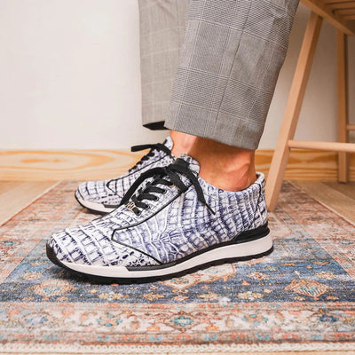 Marco Di Milano Alonzo Men's Shoes Genuine Caiman Crocodile Casual Sneakers 9 ALONZO_CAIMAN FUSCUS_BLACK_8  - from alligatorwarehouse.com