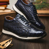 Marco Di Milano Alonzo Men's Shoes Genuine Caiman Crocodile Casual Sneakers 31 ALONZO_CAIMAN FUSCUS_BLACK_8  - from alligatorwarehouse.com