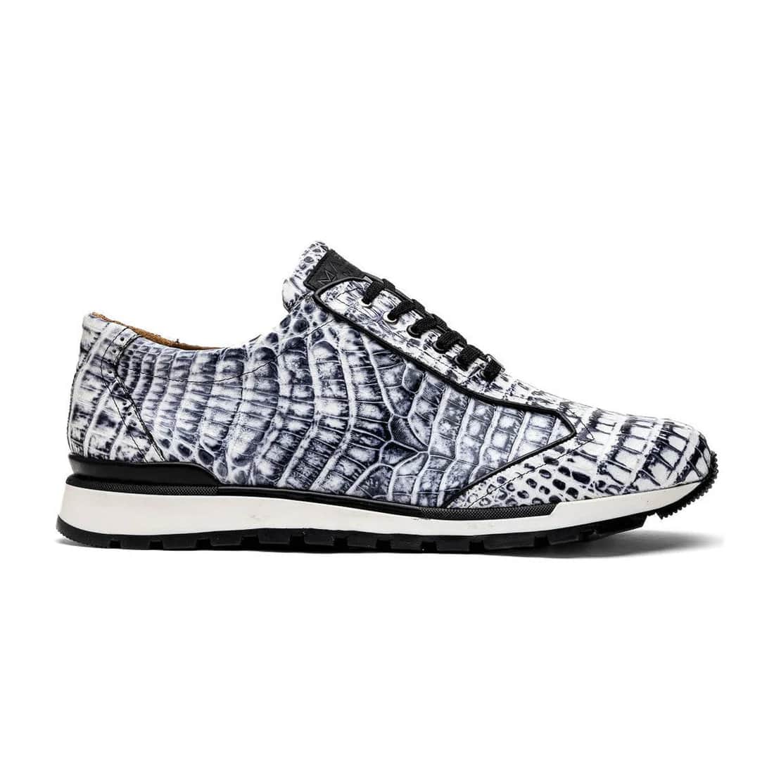 Marco Di Milano Alonzo Men's Shoes Genuine Caiman Crocodile Casual Sneakers