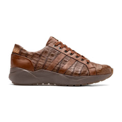 Marco Di Milano Nino Men's Shoes Bay Apache Sleek Genuine Caiman Crocodile Fashion Sneaker