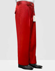 Statement Clothing | ﻿Solid Color Wide Leg Pants Red