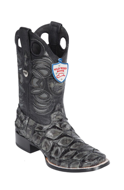 Bota de Pirarucu Original Horma Punta Cuadrada Wild West 1   - from alligatorwarehouse.com