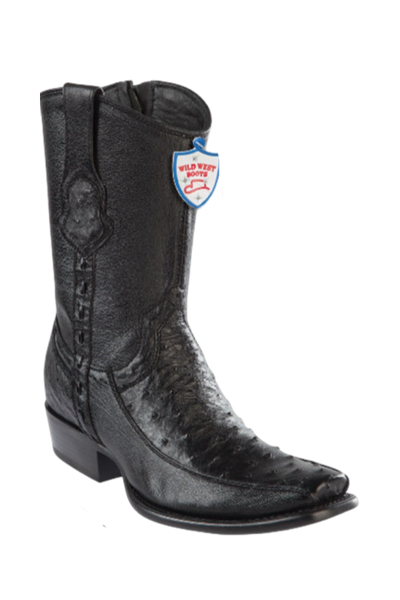 Wild West Botas de Avestruz Horma Dubai Toe Black 1   - from alligatorwarehouse.com