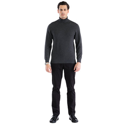 MENS CHARCOAL PULLOVER TURTLENECK SWEATER 4   - from alligatorwarehouse.com