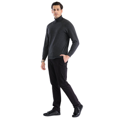 MENS CHARCOAL PULLOVER TURTLENECK SWEATER 3   - from alligatorwarehouse.com