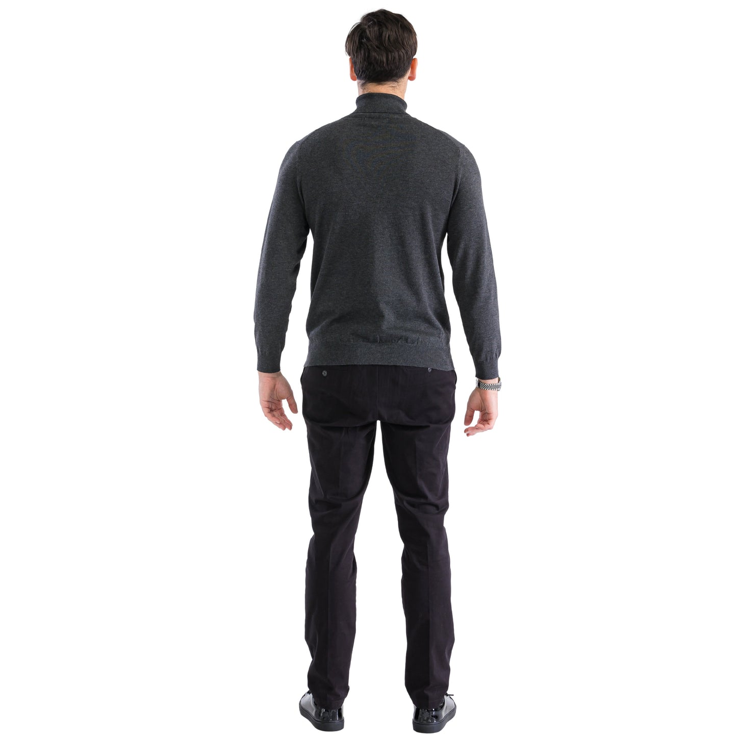MENS CHARCOAL PULLOVER TURTLENECK SWEATER