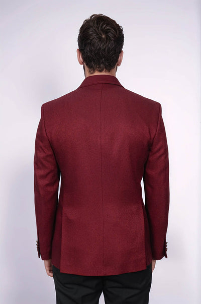 Mens Burgundy Slim Fit Blazer – Sharp Double Breasted Design 8   - from alligatorwarehouse.com