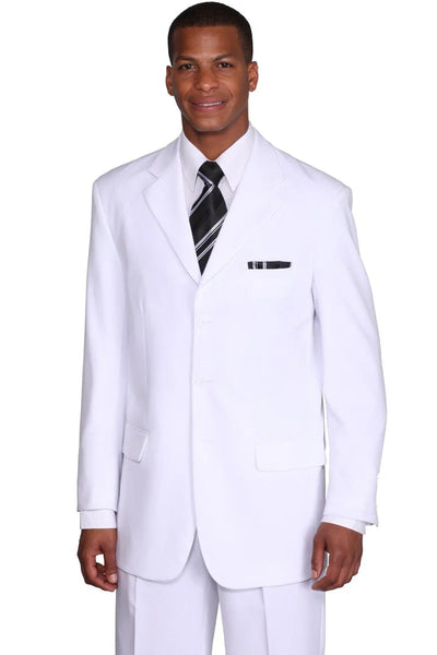 Mens 3 Button Classic Fit Poplin Suit in White 1 5Y-2979  - from alligatorwarehouse.com