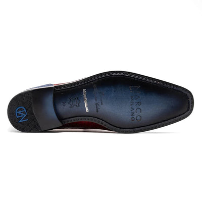 Marco Di Milano Moncalieri Navy & Red Genuine Alligator / Cobra Skin Dress Derby Oxfords 5 MONCALIERI_ALLIGATOR-COBRA_NAVY-RED_8  - from alligatorwarehouse.com