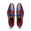 Marco Di Milano Moncalieri Navy & Red Genuine Alligator / Cobra Skin Dress Derby Oxfords 4 MONCALIERI_ALLIGATOR-COBRA_NAVY-RED_8  - from alligatorwarehouse.com