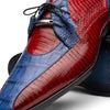 Marco Di Milano Moncalieri Navy & Red Genuine Alligator / Cobra Skin Dress Derby Oxfords 3 MONCALIERI_ALLIGATOR-COBRA_NAVY-RED_8  - from alligatorwarehouse.com