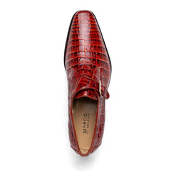 Marco Di Milano Rovigo Men's Shoes Rustic Cognac Genuine Caiman Crocodile Dress Monk Strap Loafers