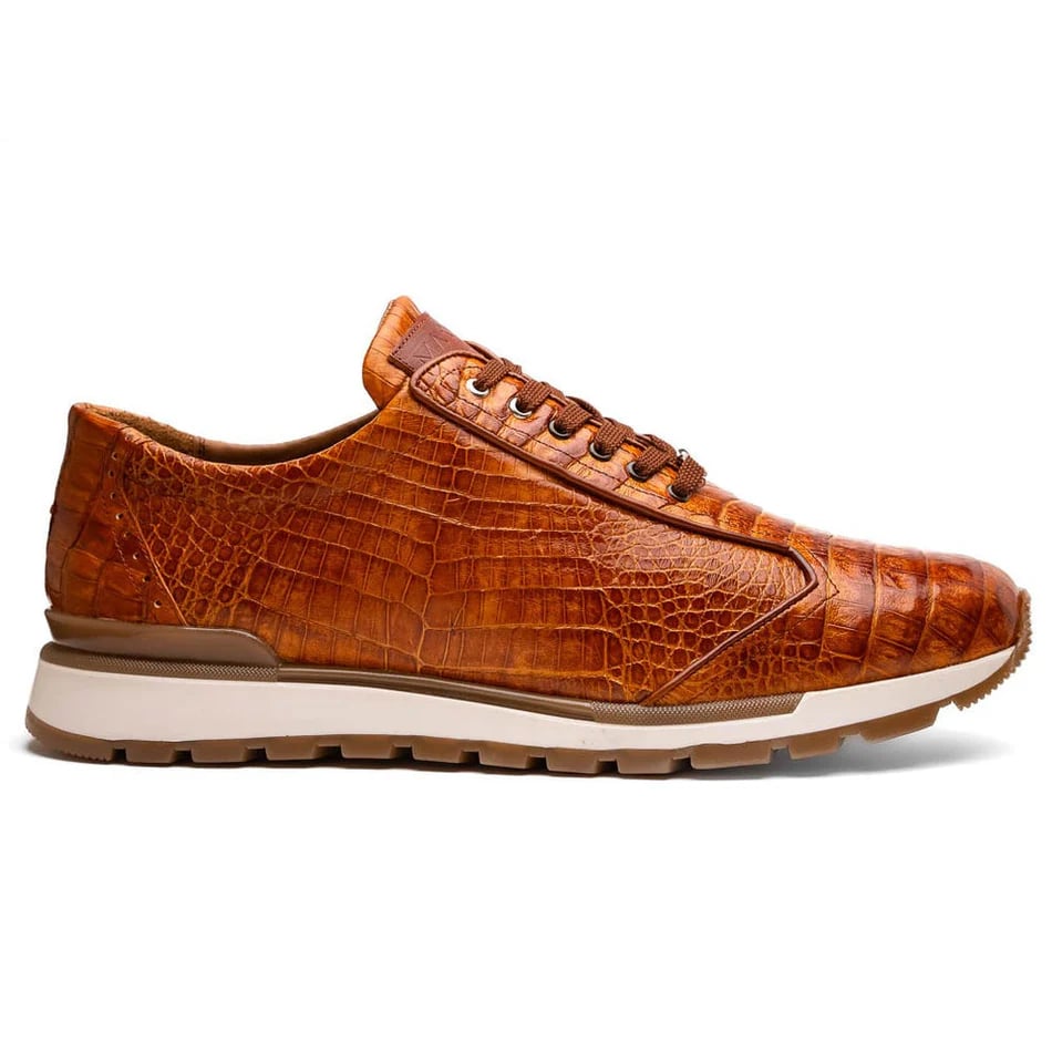 Marco Di Milano Alonzo Men's Shoes Genuine Caiman Crocodile Casual Sneakers