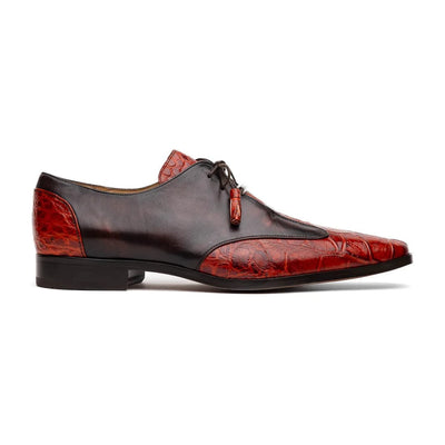 Marco Di Milano Anzio Exotic Alligator & Calfskin Leather Cognac Oxfords 9 ANZIO_ALLIGATOR_COGNAC_8  - from alligatorwarehouse.com