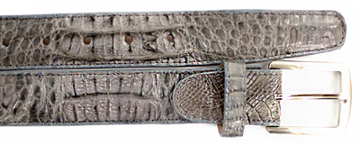 Belvedere Caiman Belt - Gray Genuine Alligator Leather Shoe