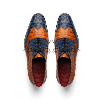 Marco Di Milano Luciano Men's Shoes Exotic Crocodile Classic Wingtip Dress Derby Oxfords