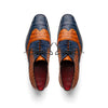 Marco Di Milano Luciano Men's Shoes Exotic Crocodile Classic Wingtip Dress Derby Oxfords 13 LUCIANO_CAIMAN FUSCUS_NAVY-BROWN_8  - from alligatorwarehouse.com