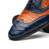 Marco Di Milano Luciano Men's Shoes Exotic Crocodile Classic Wingtip Dress Derby Oxfords 10 LUCIANO_CAIMAN FUSCUS_NAVY-BROWN_8  - from alligatorwarehouse.com