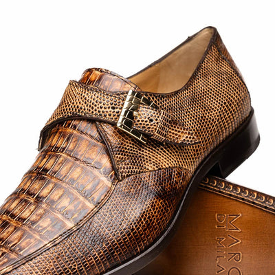 Marco Di Milano Toluca Rustic / Orix Monk Strap Lizard & Crocodile Monk-strap Loafers 4 TOLUCA_CAIMAN FUS-LIZ RING_PANTANO ORIX_8  - from alligatorwarehouse.com