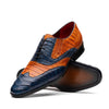 Marco Di Milano Luciano Men's Shoes Exotic Crocodile Classic Wingtip Dress Derby Oxfords 11 LUCIANO_CAIMAN FUSCUS_NAVY-BROWN_8  - from alligatorwarehouse.com
