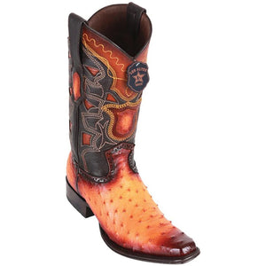 Los Altos Boots Yellow Gold - Mens Dress Cowboy Boot - Low Priced Buttercup Ostrich Boots - European Toe- in Faded Buttercup