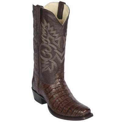 Los Altos Boots - Mens Dress Cowboy Boot - Low Priced Caiman Belly 7x-Toe Western Boots- in Brown 1   - from alligatorwarehouse.com