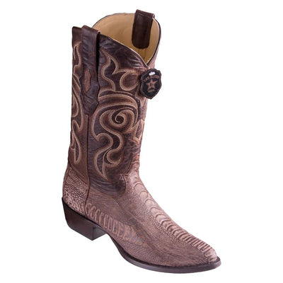 Los Altos Boots - Mens Dress Cowboy Boot - Low Priced Sanded Brown Ostrich Leg Boots- in Sanded Brown 1   - from alligatorwarehouse.com