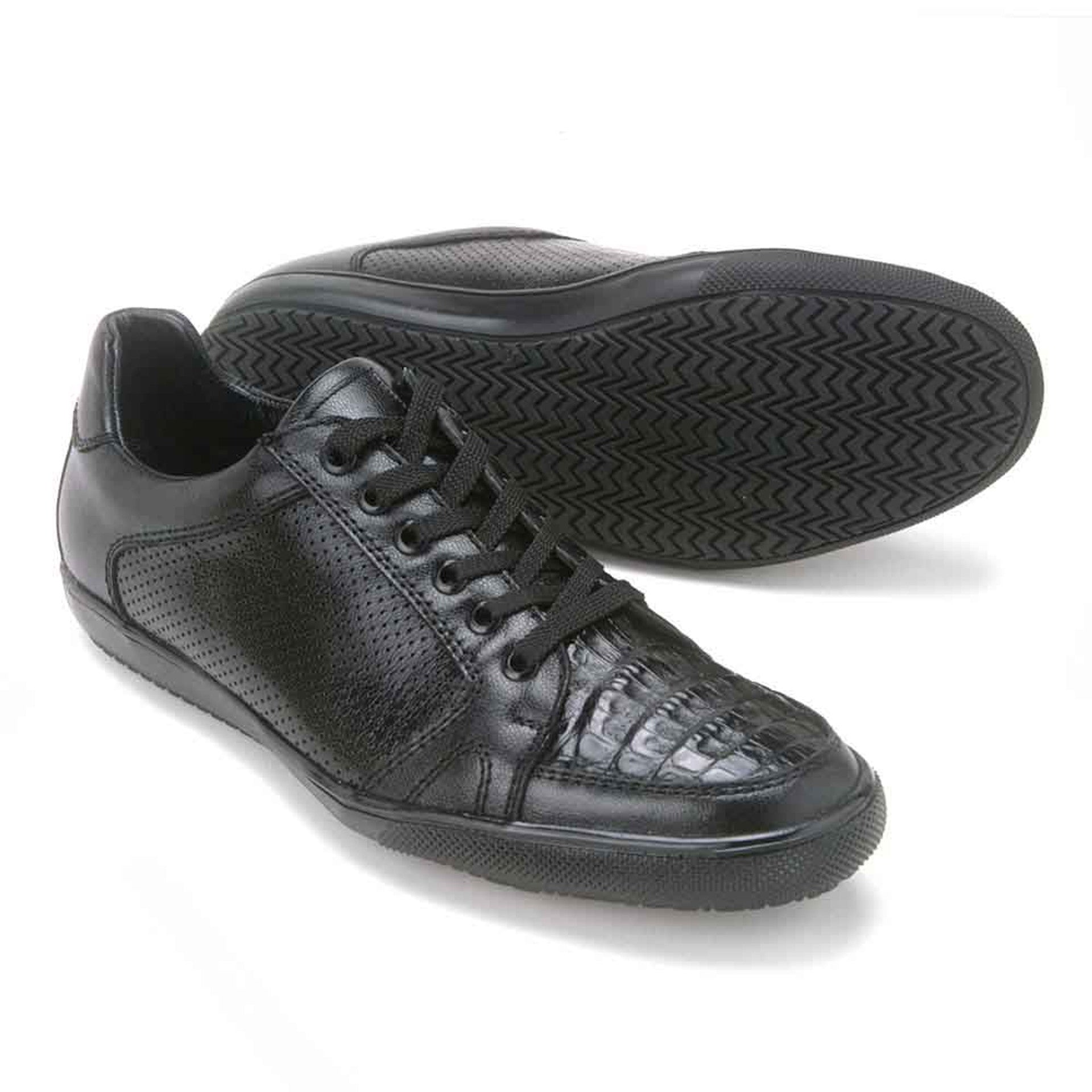 Los Altos Black Caiman Belly Casual Shoes