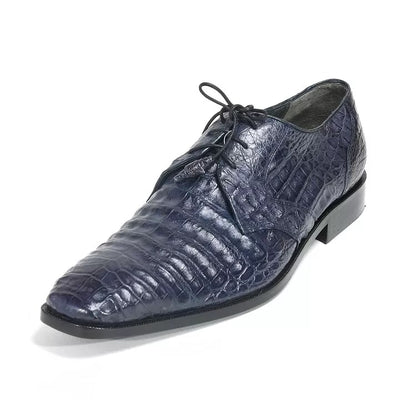 Los Altos Navy Genuine Caiman Belly Lace Up 2   - from alligatorwarehouse.com
