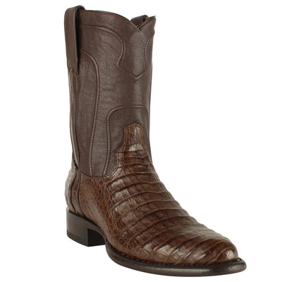 Los Altos Boots - Mens Dress Cowboy Boot - Low Priced Caiman Belly Roper Boots-  in Brown 1   - from alligatorwarehouse.com