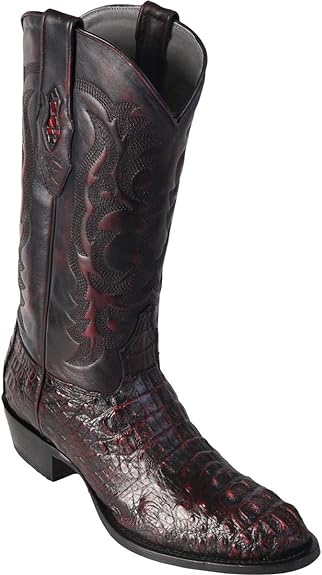Los Altos Boots Mens Caiman Hornback Round Toe Western Cowboy Boot 1   - from alligatorwarehouse.com