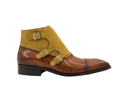 Calf & Suede Three Buckles Monk Chukka Boot 12 KB503-18SCNAVY95  - from alligatorwarehouse.com