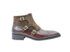 Calf & Suede Three Buckles Monk Chukka Boot 18 KB503-18SCNAVY8  - from alligatorwarehouse.com