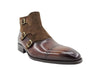 Calf & Suede Three Buckles Monk Chukka Boot 20 KB503-18SCNAVY8  - from alligatorwarehouse.com