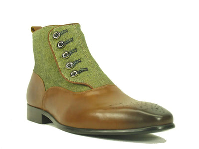 Calfskin Button Up Slip-On Boot 6 KB524-12SCBROWN75  - from alligatorwarehouse.com