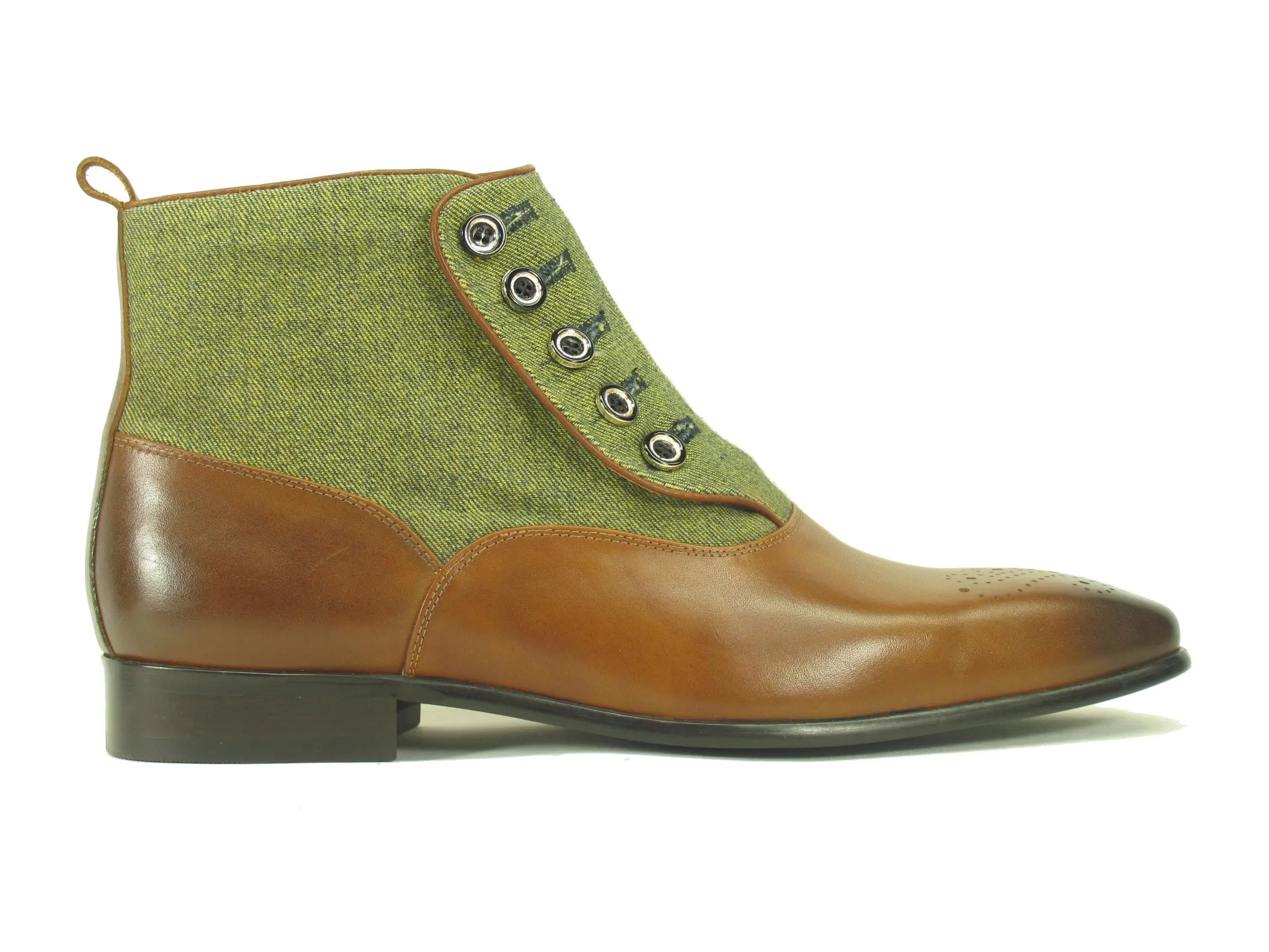 Calfskin Button Up Slip-On Boot