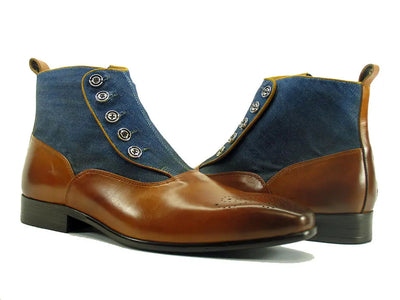 Calfskin Button Up Slip-On Boot 8 KB524-12SCBROWN75  - from alligatorwarehouse.com