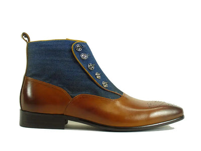 Calfskin Button Up Slip-On Boot 9 KB524-12SCBROWN75  - from alligatorwarehouse.com