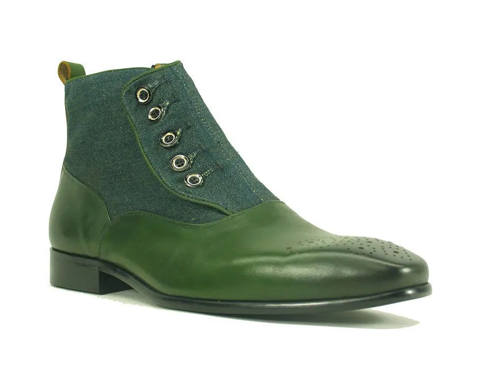 Calfskin Button Up Slip-On Boot Carrucci