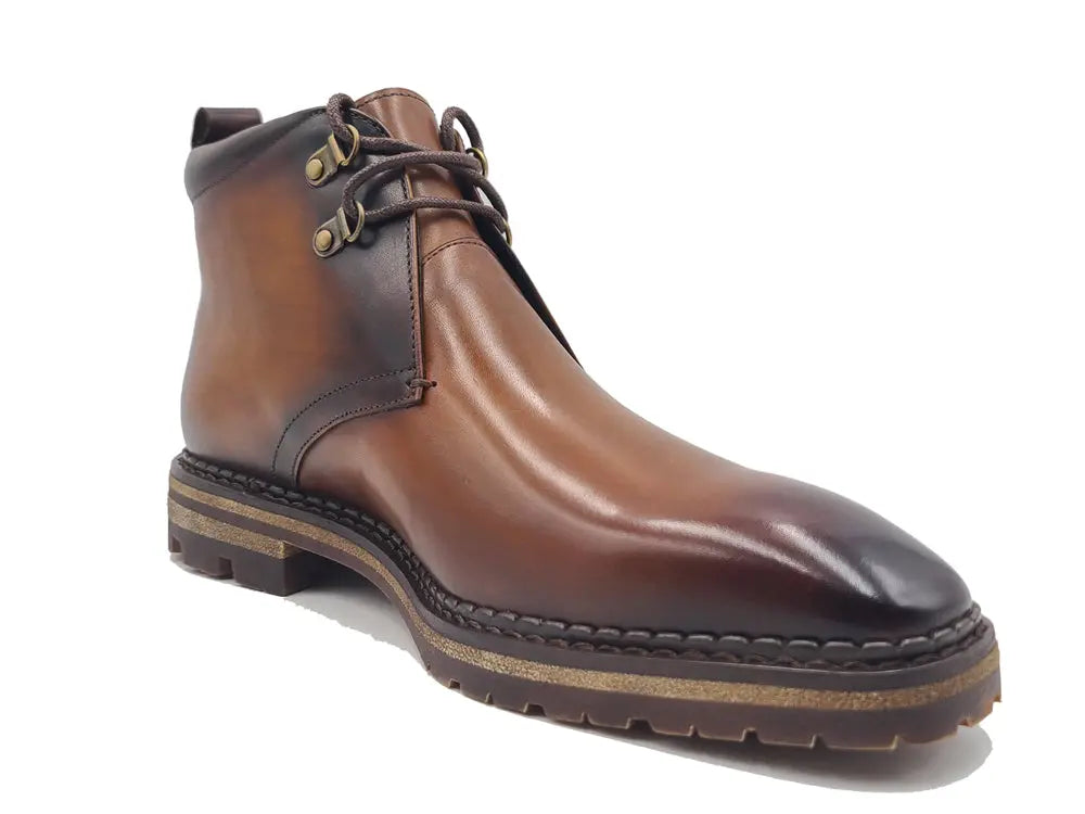 Carrucci Calfskin Chukka Boot with Lug Sole